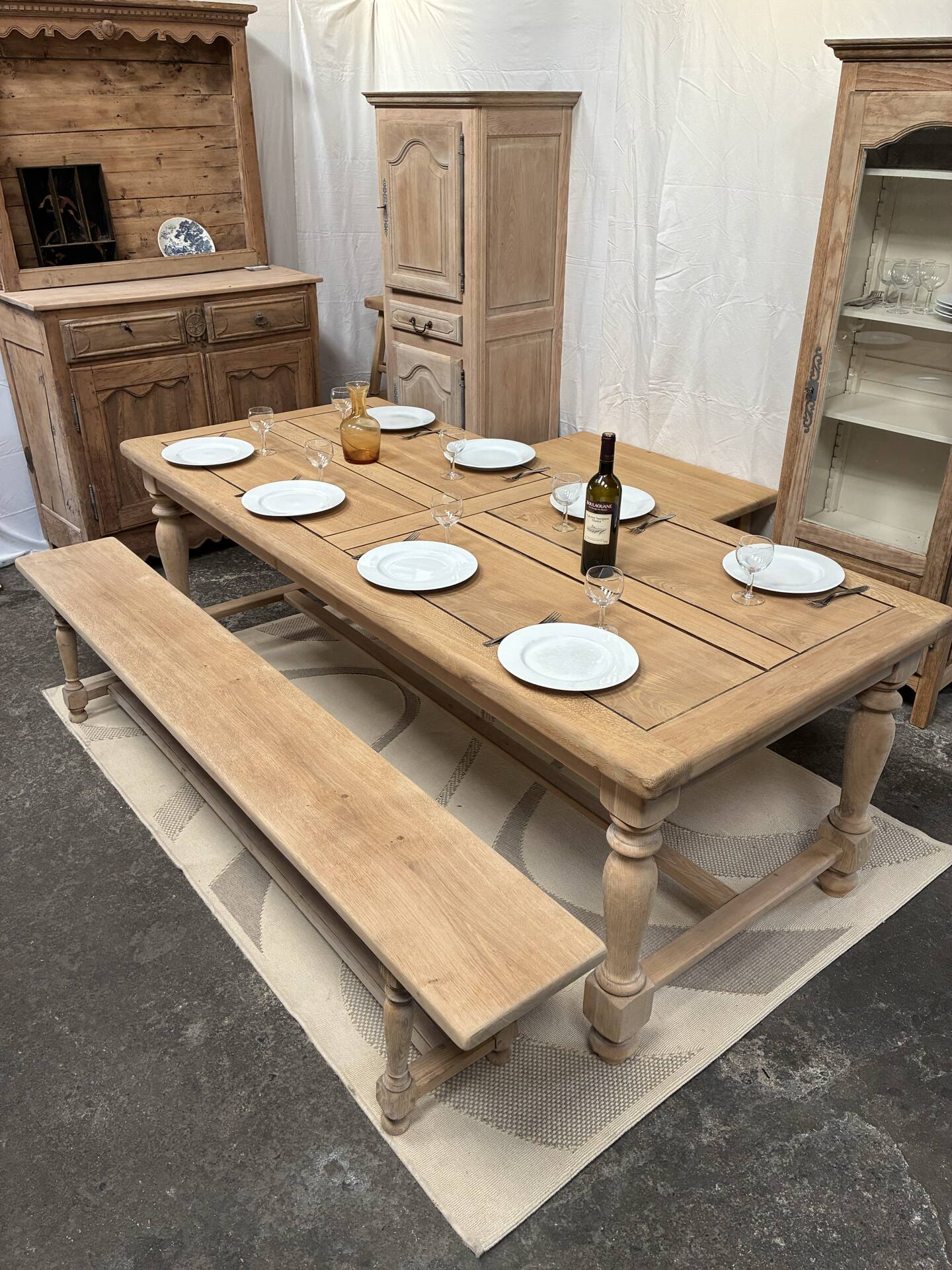 Solid oak farmhouse table