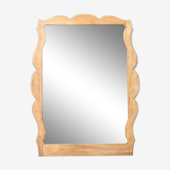 Miroir bois, grand miroir à poser ou mural, miroir vintage, miroir artisanal, décoration intérieur