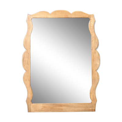 Miroir bois, grand miroir à poser ou mural, miroir vintage, miroir artisanal, décoration intérieur