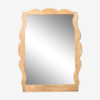 Wooden mirror, large table or wall mirror, vintage mirror, handcrafted mirror, interior decoration