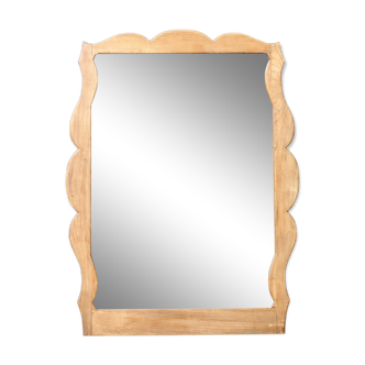 Miroir bois, grand miroir à poser ou mural, miroir vintage, miroir artisanal, décoration intérieur