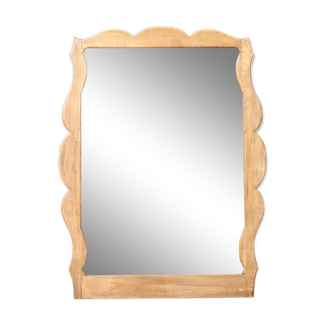 Miroir bois, grand miroir à poser ou mural, miroir vintage, miroir artisanal, décoration intérieur