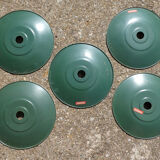 Lot of 5 green bistro lampshade in enamelled sheet metal - Souplemail