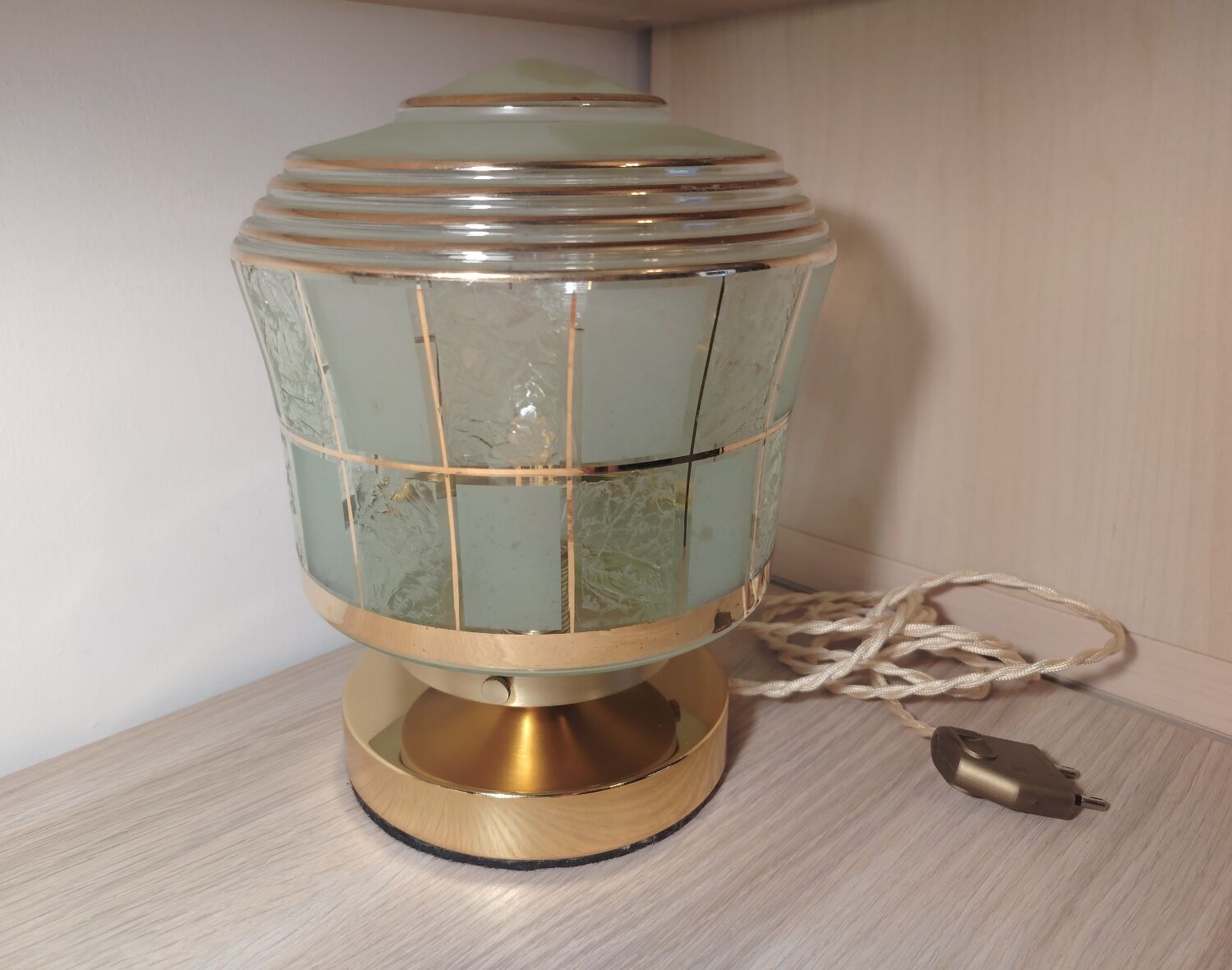 Art Deco glass lamp with touch control