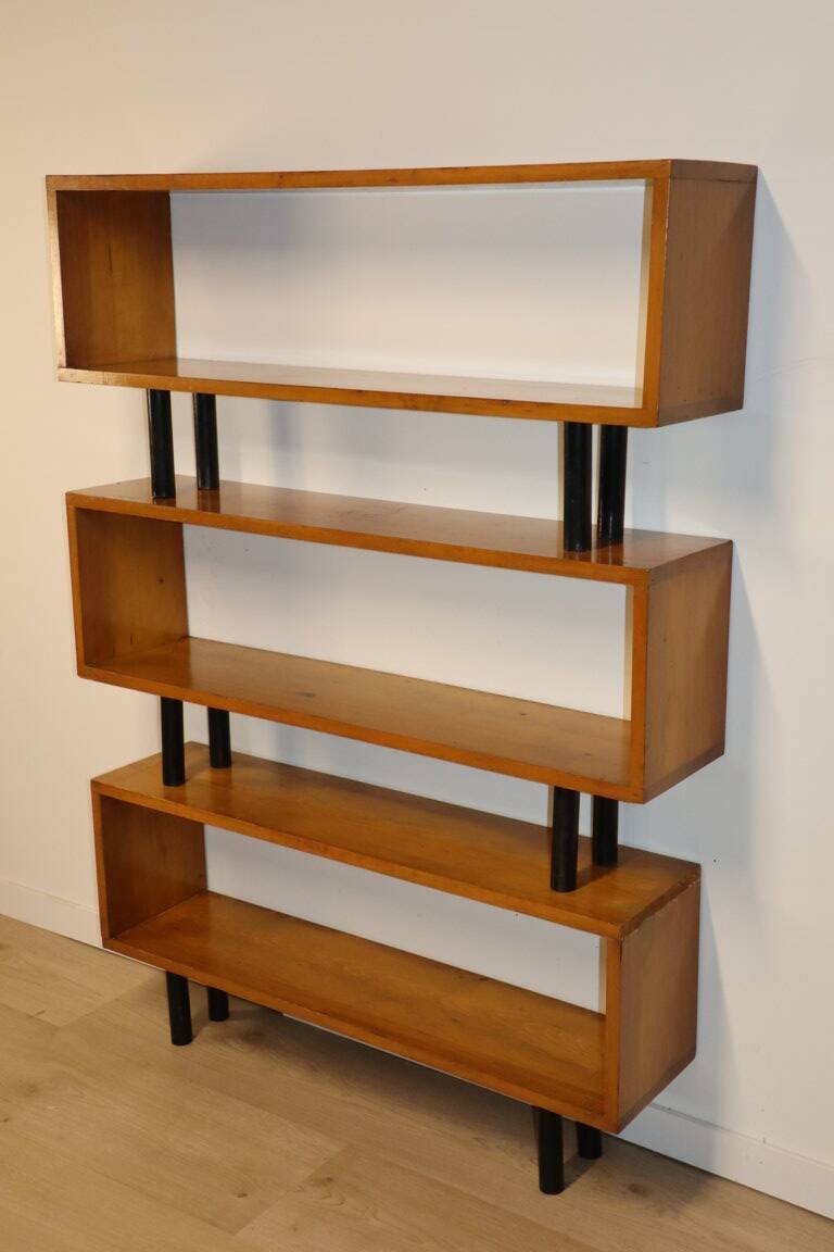Vintage shelf with modular wooden boxes, 1960s