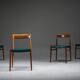 Chaises de salle à manger en similicuir vert botanique, années 1970, lot de 4