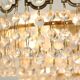 Vintage Italian Crystal and Golden Metal Chandelier, 80s