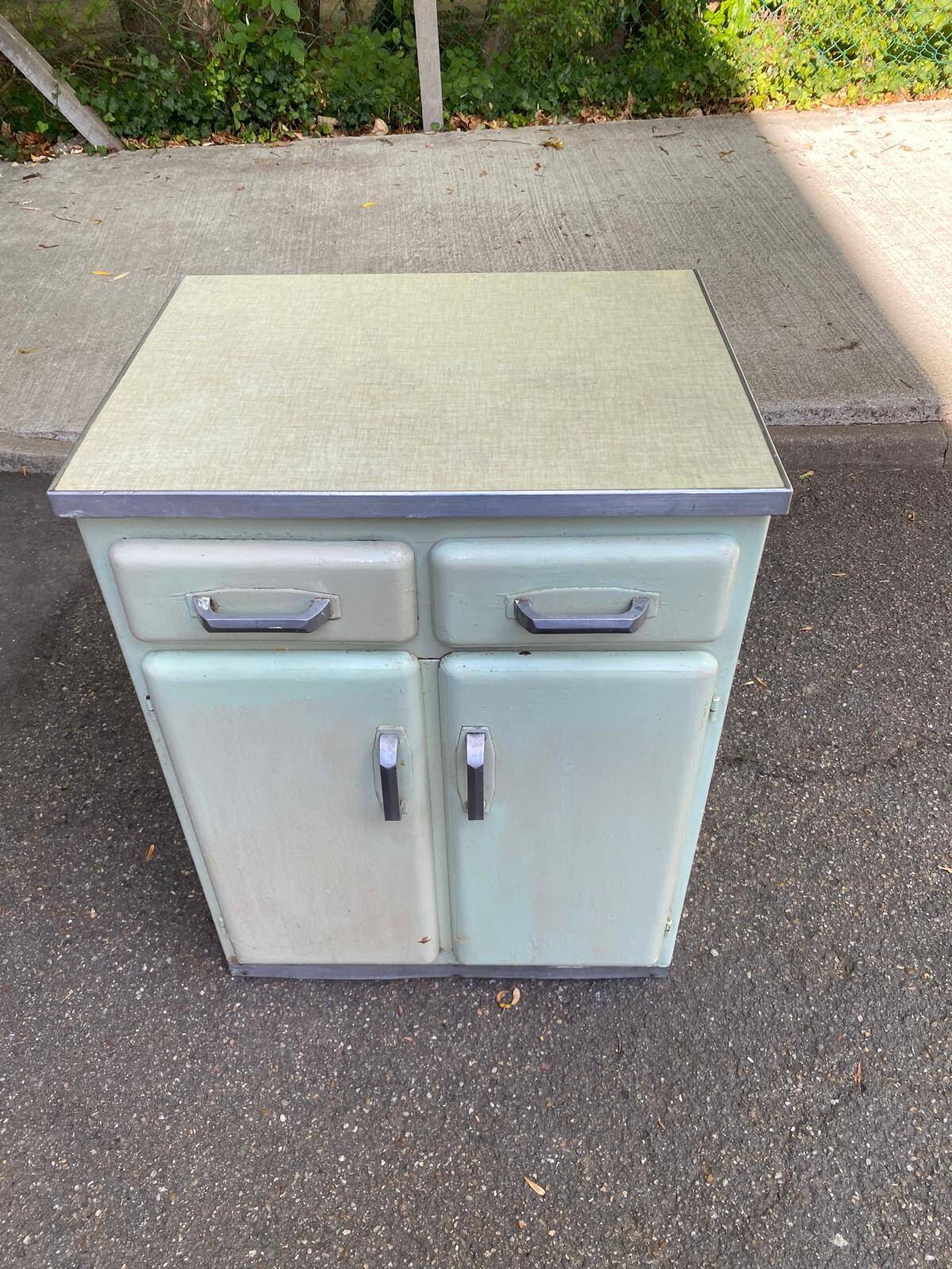 Meuble de cuisine buffet vintage années vert d'eau esprit mado