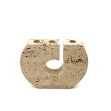 Enzo Mari, brutalist travertine candle holder, Fratelli Mannelli Italy 1970