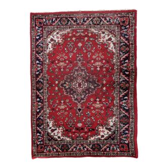 Handmade vintage Persian Hamadan rug 125cm x 183cm 1970s