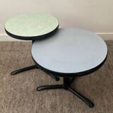 2 guéridons vintage en métal et formica