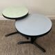 Pair of vintage metal and Formica pedestal tables