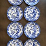 8 dessert plates with Japanese cherry blossom design