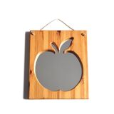 Rectangular apple mirror in pine wood and rope