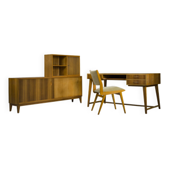 Ensemble bureau et buffet par Georg Satink pour Wk Möbel, années 1950, Ensemble de 4