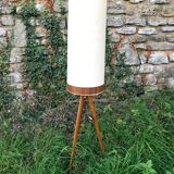 Tripod lampfloor, with vintage conical lampshade, 60s