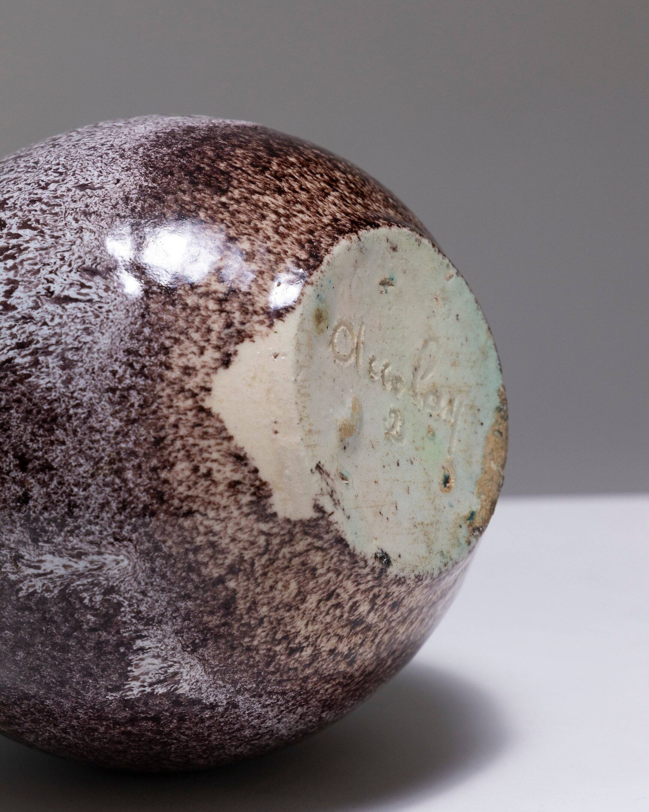 Vase en faïence accolay, 1950s