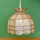 Suspension abat-jour vintage en nacre et laiton