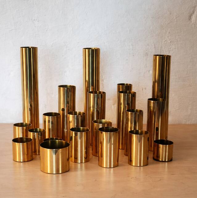 Modular brass candle holders – Design Colseth, Norway, 1960s–70s