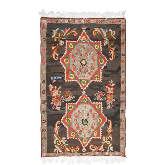 Vintage Turkish Oushak Handmade Wool Cotton Orange Area Rug 187x310