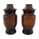 2 brown glass jars - Lever made in Belgium 1970
