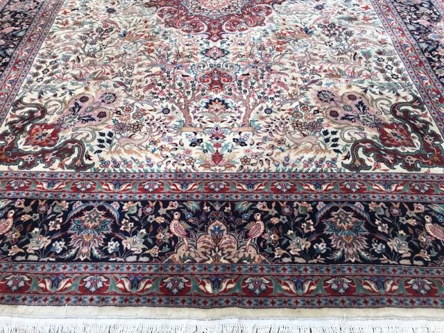 Large vintage carpet Sino Persian Tabriz fine, handmade 247x315 cm