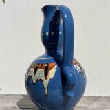 Small ethnic blue ceramic jar / vase