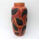 Handmade Orange, Red and Black Glazed Ceramic Vase, Germany