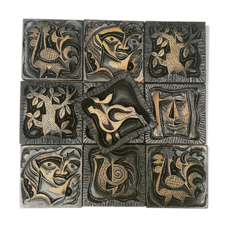 Lot 10 ceramic tiles Boleslaw Danikowski