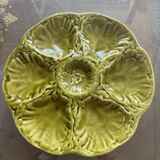 Lot of 8 oyster plates in Barbotine Gien 1970