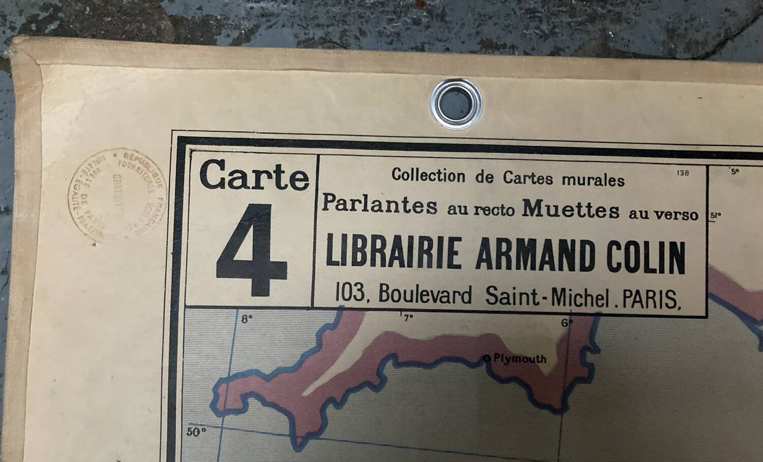 Old school map of France by Vidal Lablache.