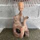 Unique teak root candle holder
