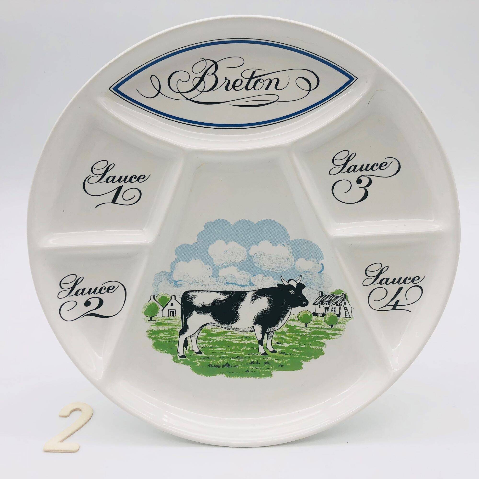 6 Bourguignonne fondue plates, Porcelain and Earthenware from Auteuil - Paris.
