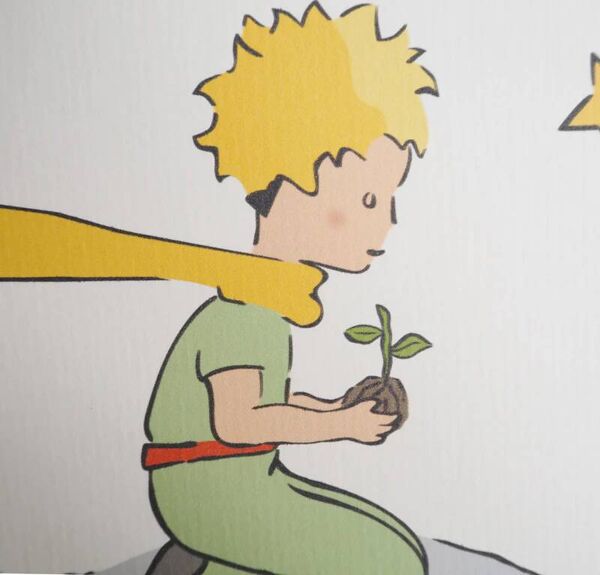 Antoine de Saint-Exupéry : Écologie, Le Petit Prince plante un arbre, lithographie