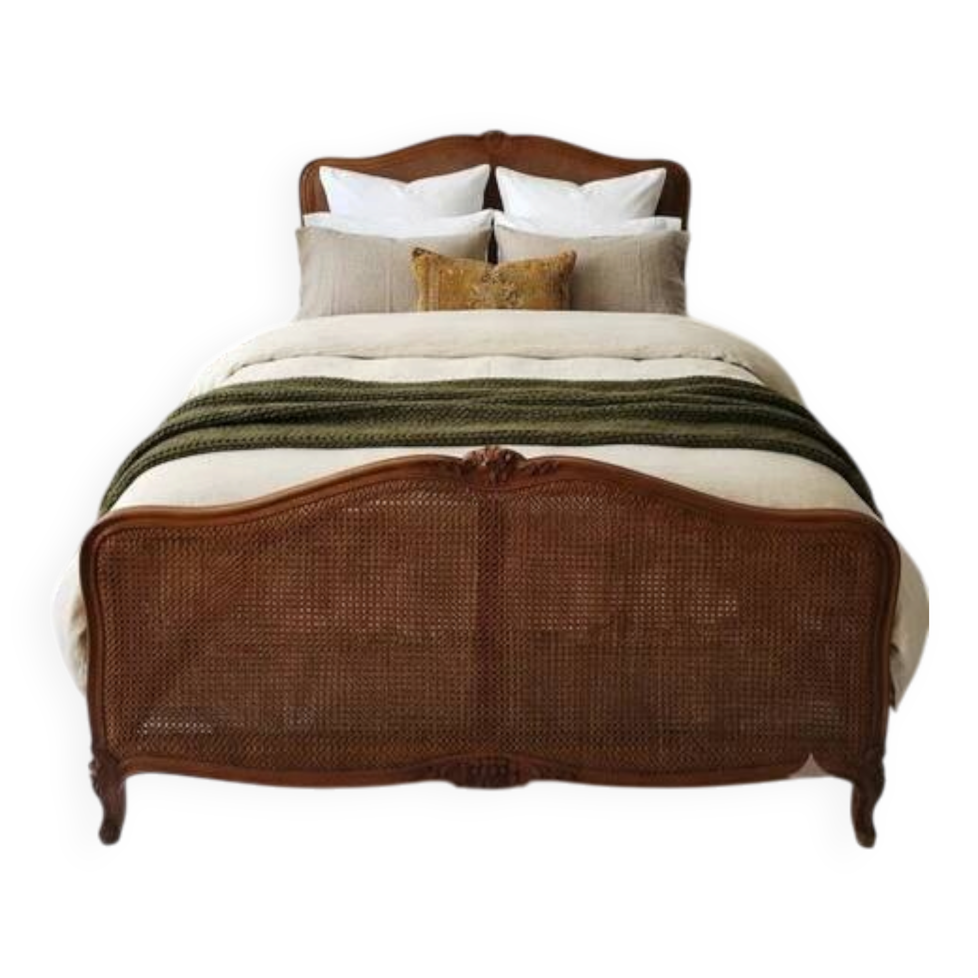 Antique French Cane Bed Louis XV Style Double