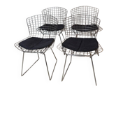Chrome-plated side chairs by Harry Bertoia for Knoll, 1970s, set of 4