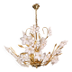 Vintage Murano Glass Chandelier White Flowers, 1970