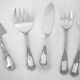 Ercuis Louis XV floral 5-piece service, ragout, fish, cake silver-plated metal