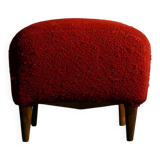 Pouf bouclé rationaliste dans le style de Gio Ponti, Italie, années 40.