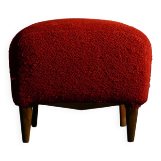 Pouf bouclé rationaliste dans le style de Gio Ponti, Italie, années 40