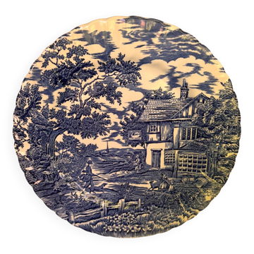 Grand plat de service bleu The Hunter de Myott