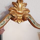 Blue and gilded wooden mirror