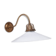 Opaline, brass and reflective glass wall light