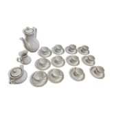 Service à café ancien en véritable porcelaine F.D. Chauvigny – 12 personnes