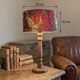 Lampshade / fabric suspension with ethnic printed wax