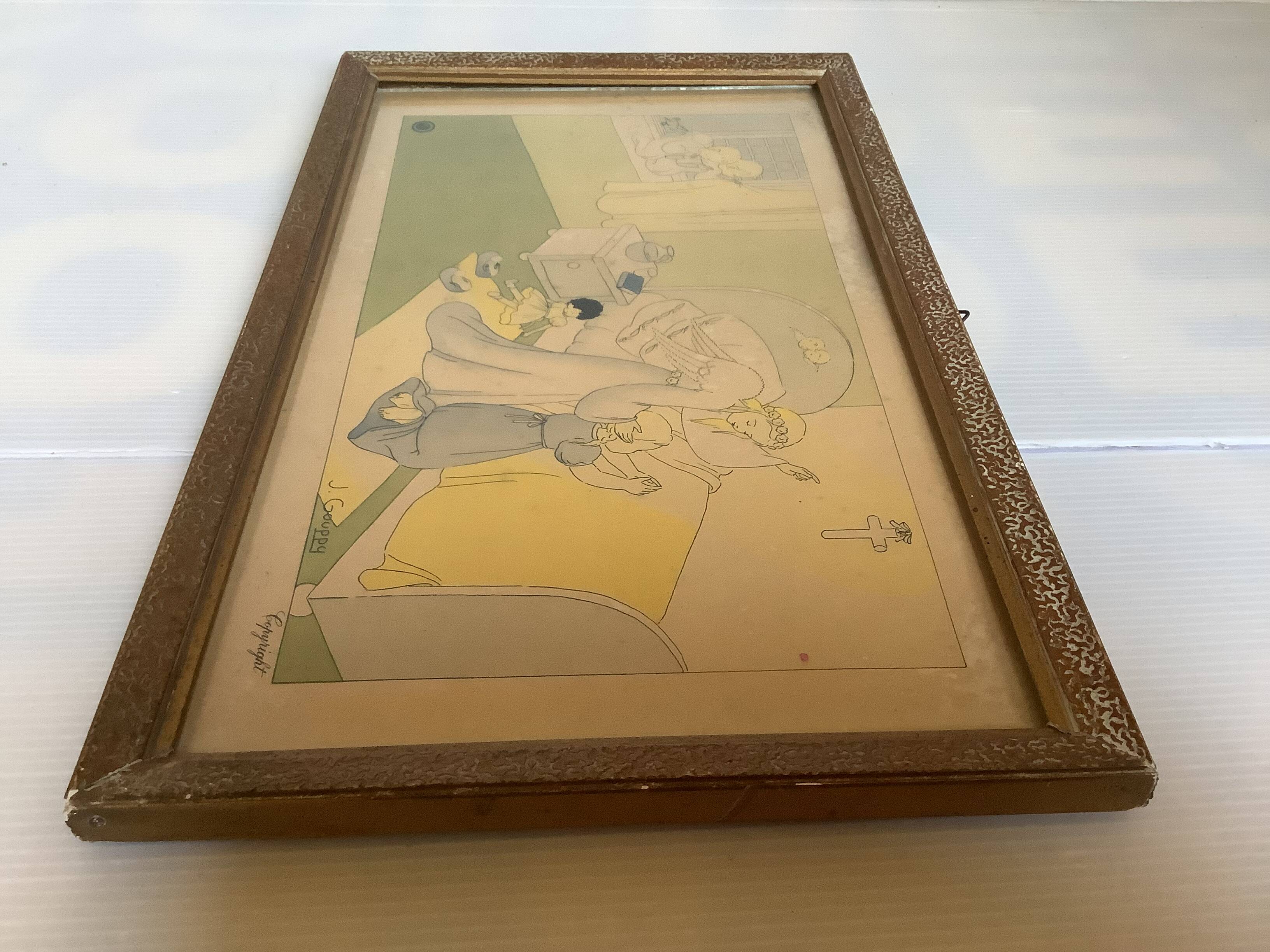 Old religious illustration frame