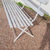 Folding garden bench in iron and old wood - 1950s