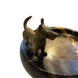 Vienna bronze tray with dog scottish terrier austria marble catchall
