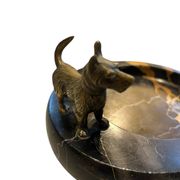 Vienna bronze tray with dog scottish terrier austria marble catchall