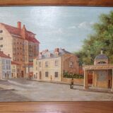 Oil On Panel, Street Lively By Bravo 1944